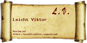 Leicht Viktor névjegykártya